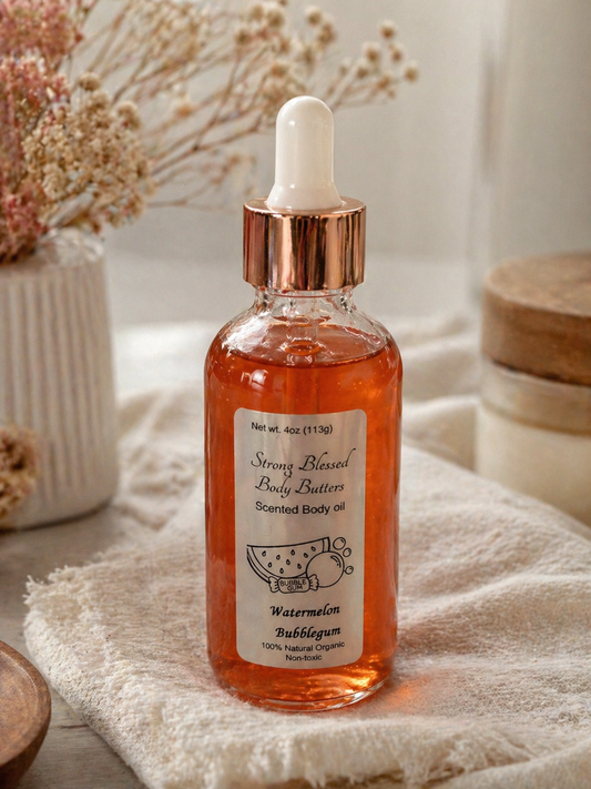 Watermelon Bubble Gum Nourishing Body Oil – Lightweight Glow